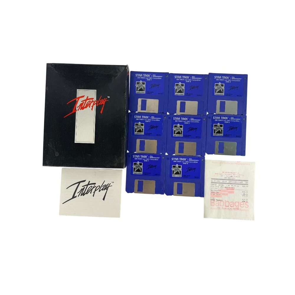 Star Trek 25th Anniversary PC Game IBM Tandy DOS 3.5 Floppy Disks Interplay